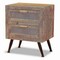 Baxton Studio Calida Mid-Century Modern Whitewashed Natural Brown Finished Wood and Rattan 2-Drawer Nightstand 178-11412-Zoro - alternate 1